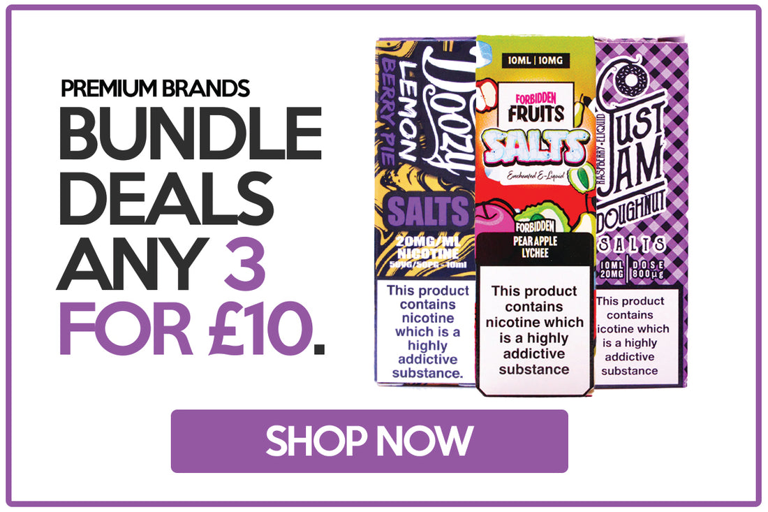 3 for £10 nic salt eliquid bundle discount