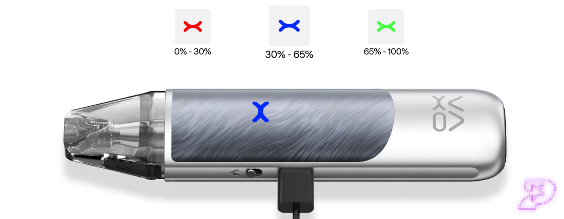 oxva nexlim go vape battery indicator lights