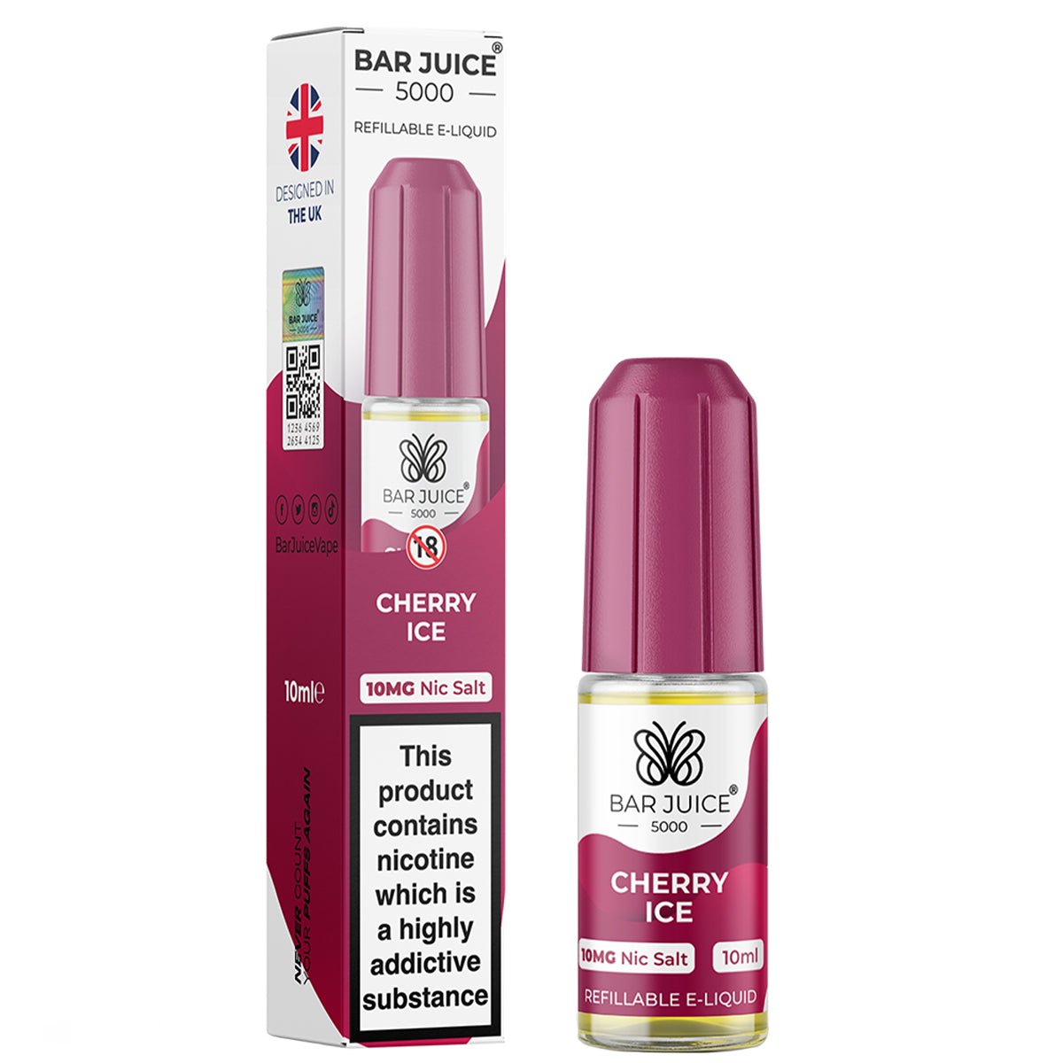 Cherry Ice 10ml Nic Salt E - liquid By Bar Juice 5000 - Prime Vapes UK