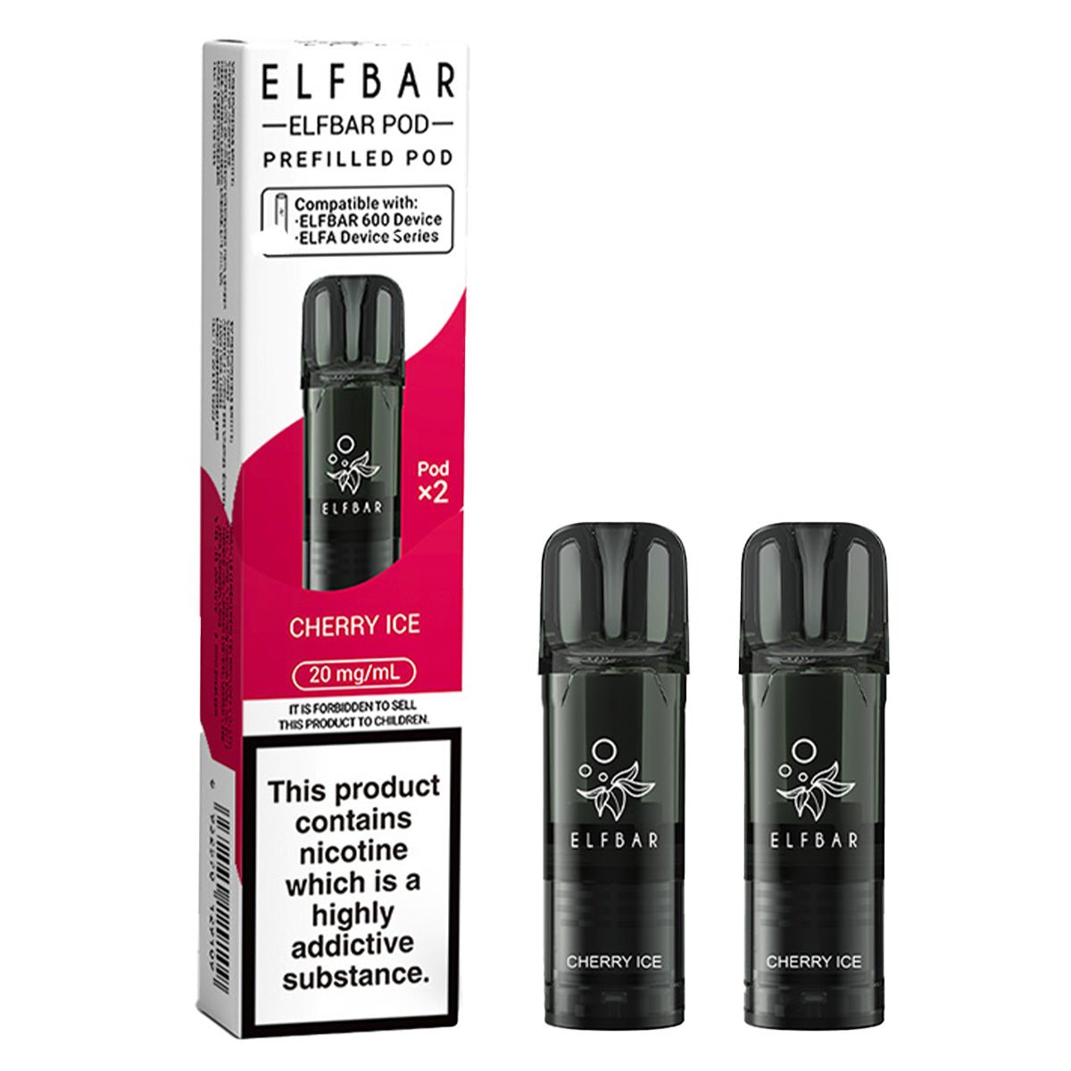 Cherry Ice Prefilled Pod by Elf Bar 600 Prime Vapes UK Cherry Ice Prefilled Pod by Elf Bar 600 Prime Vapes UK