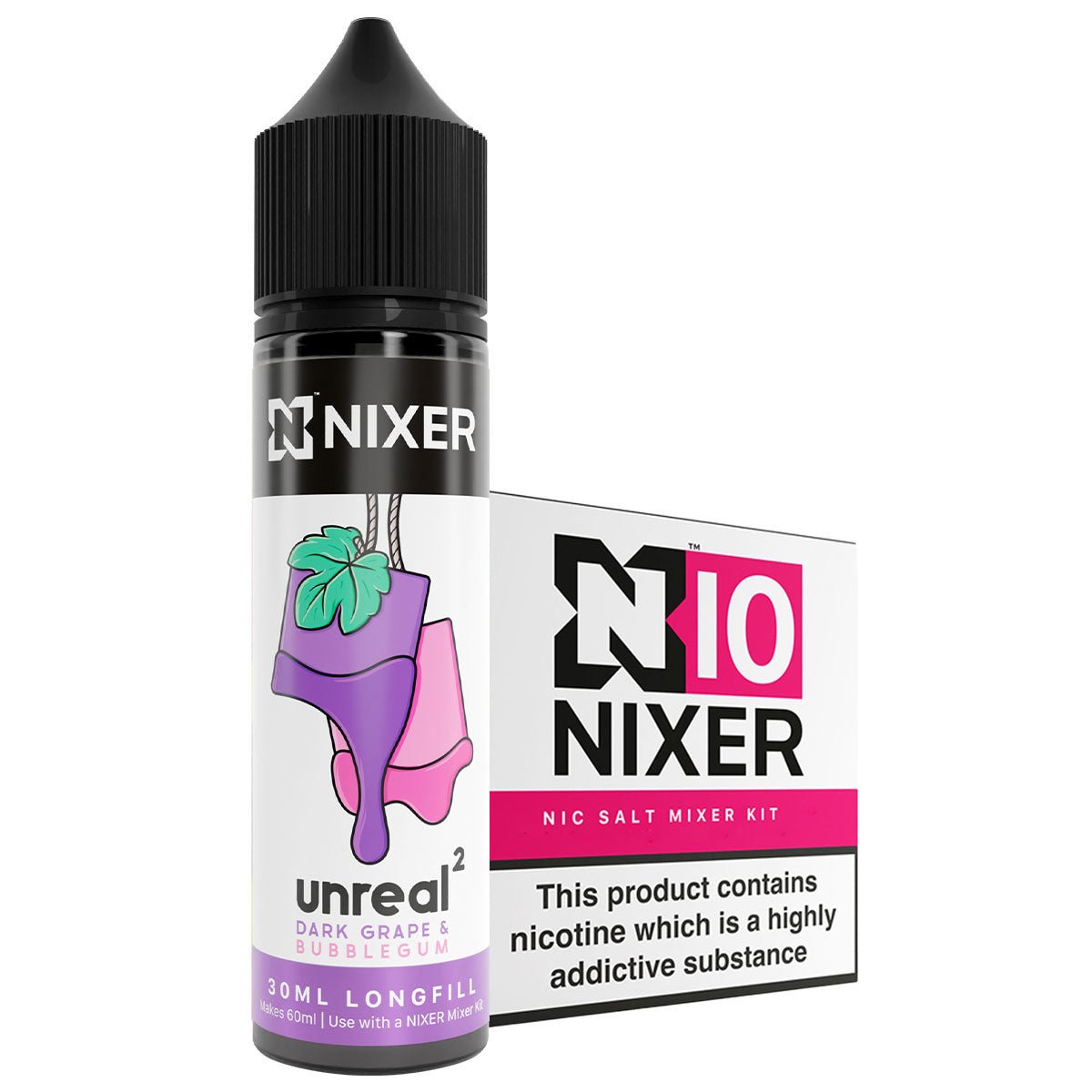 Dark Grape & Bubblegum 30ml Longfill Concentrate By Nixer x Unreal 2 - Prime Vapes UK