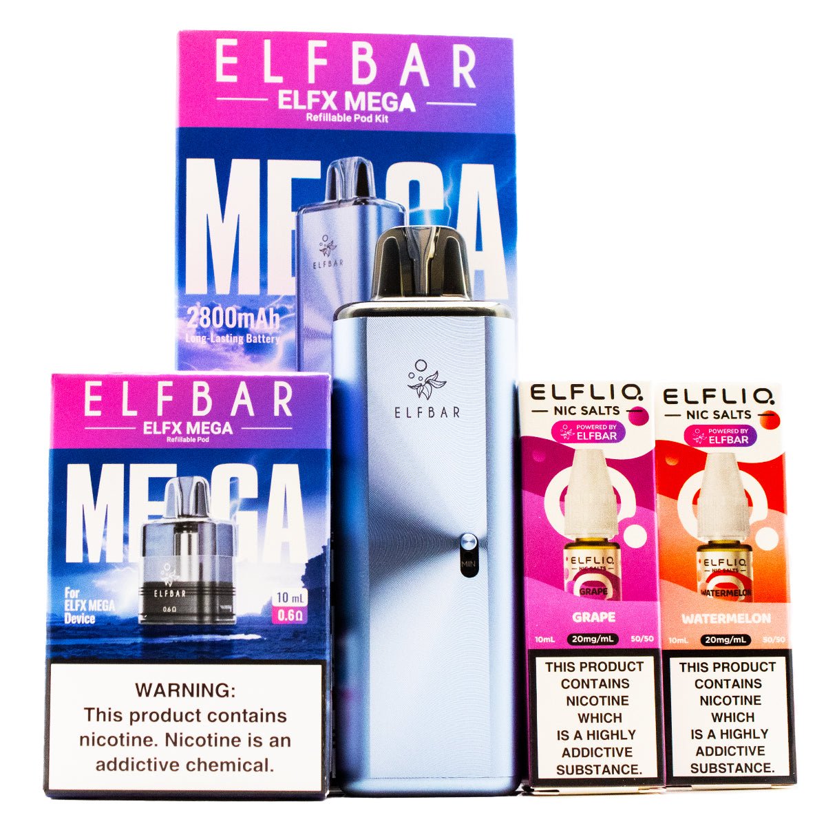 Elfx Mega 10ml Vape Pod Kit By Elf Bar Bundle Kit | Elf Bar Juice Prime Vapes UK Elfx Mega 10ml Vape Pod Kit By Elf Bar Bundle Kit | Elf Bar Juice Prime Vapes UK