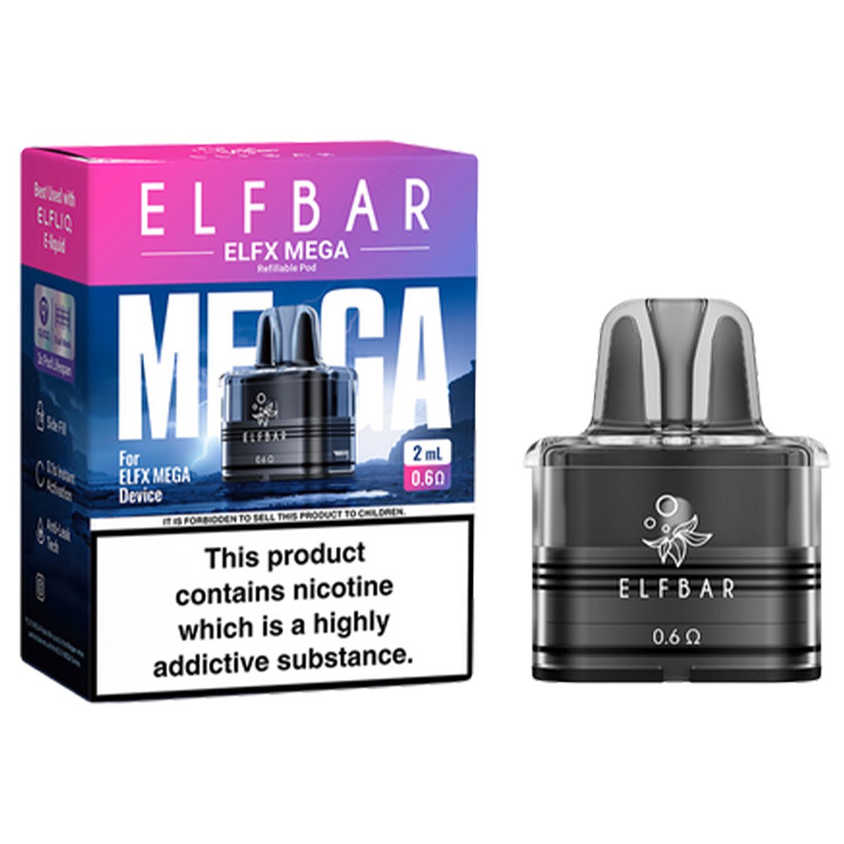 Elfx Mega XL Side Fill Replacement Pod By Elf Bar | 10ml XL Pod Prime Vapes UK Elfx Mega XL Side Fill Replacement Pod By Elf Bar | 10ml XL Pod Prime Vapes UK