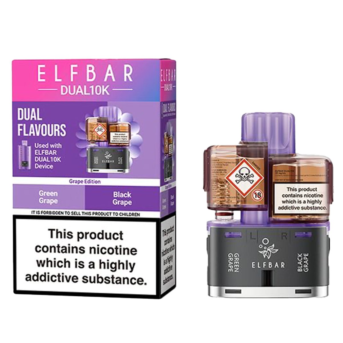 Grape Edition Pre - filled Pods By ElfBar 10K Dual - Prime Vapes UK