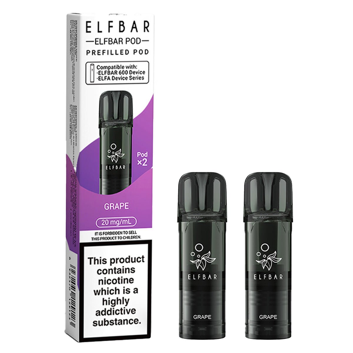 Grape Prefilled Pod by Elf Bar 600 - Prime Vapes UK
