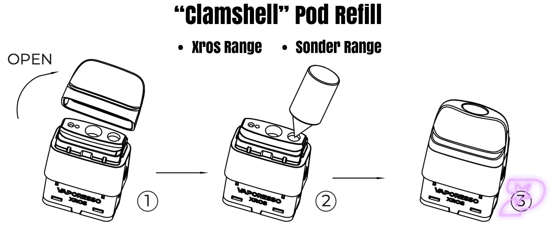 how to fill clamshell vape pod