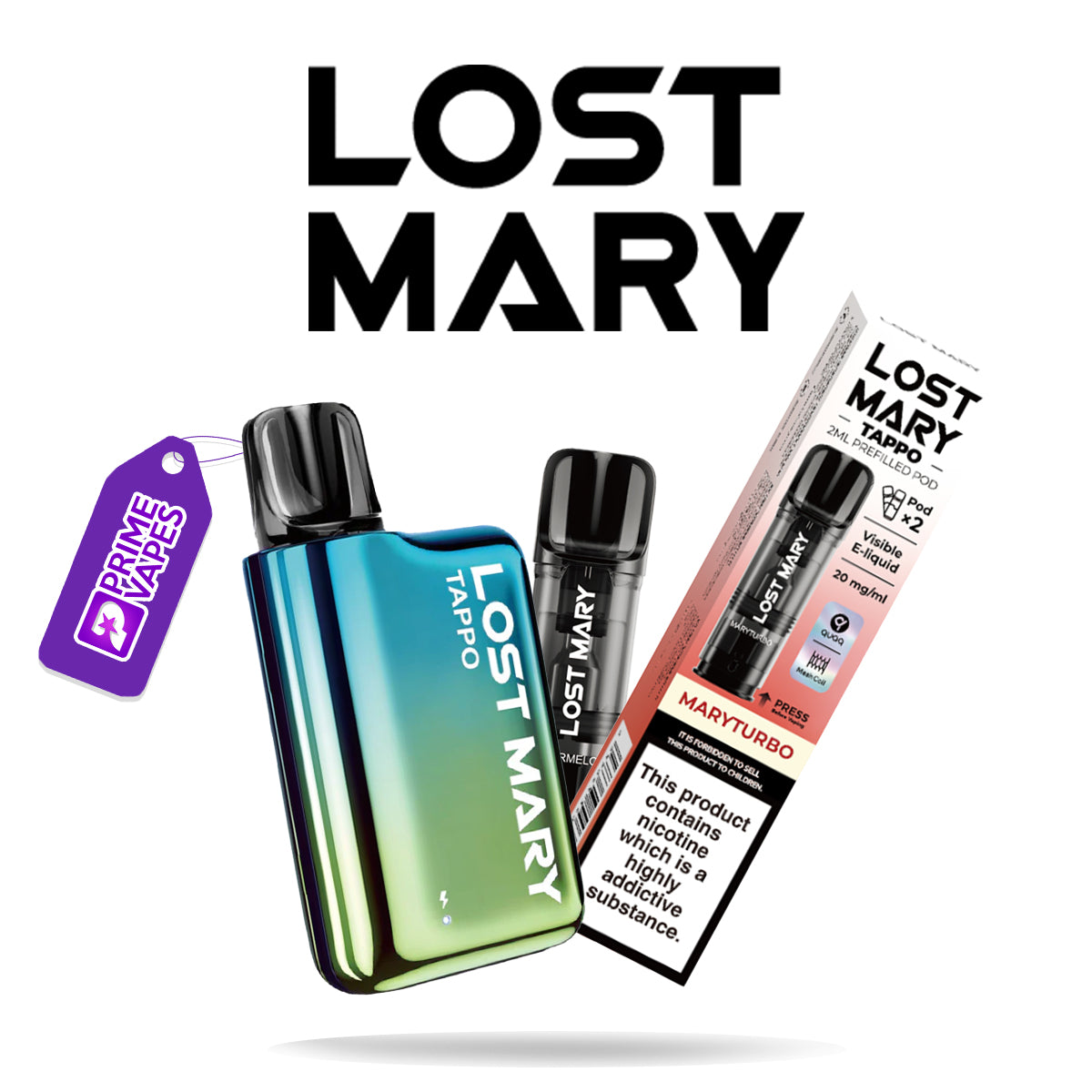 lost mary tappo rechargeable kit and pre-filled pods