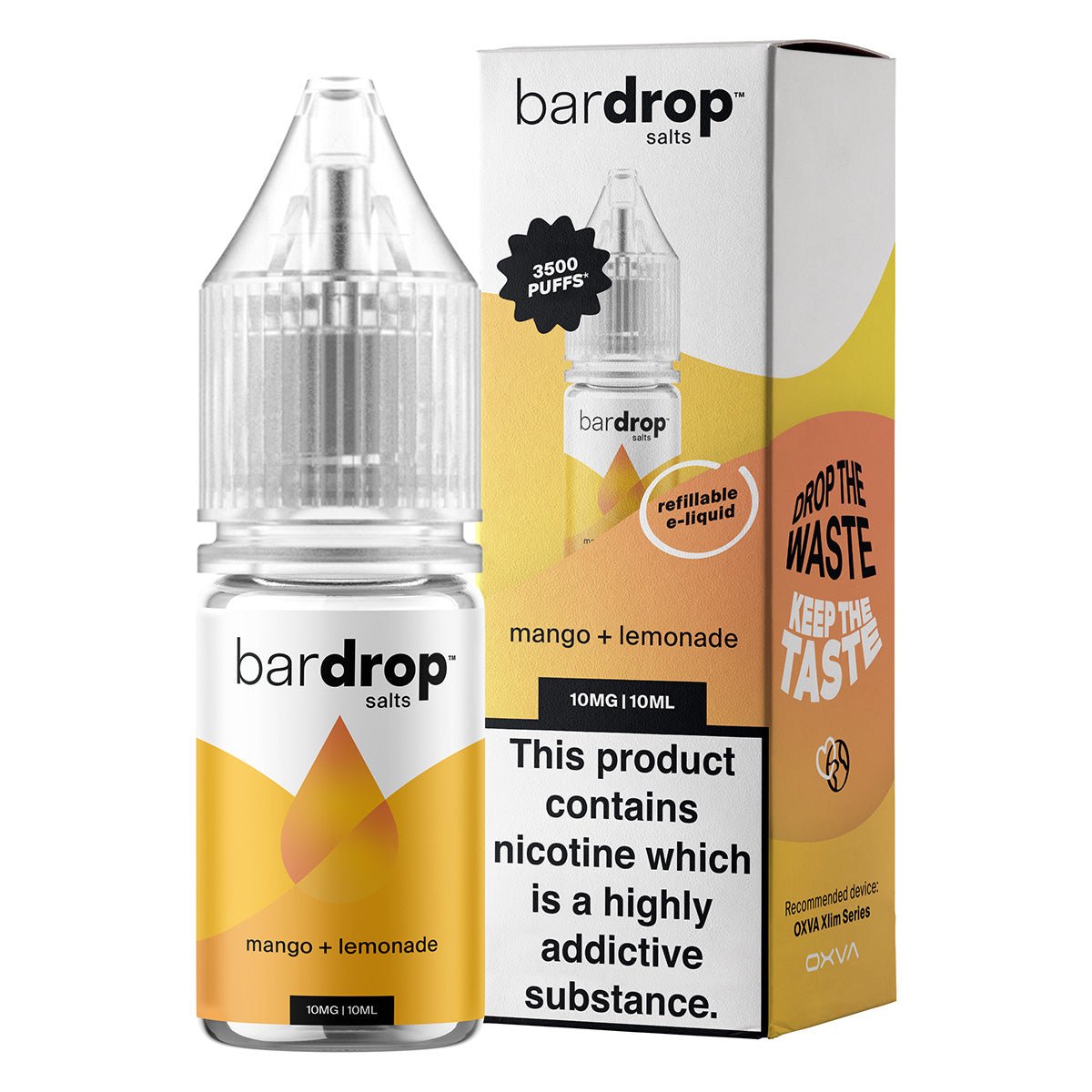 Mango Lemonade 10ml Nic Salt By Bar Drop Salts - Prime Vapes UK