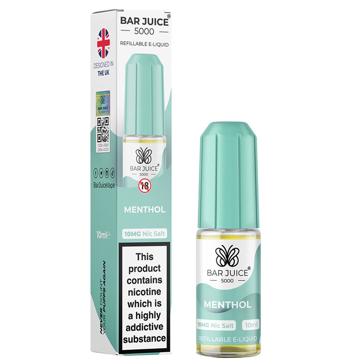 Menthol 10ml Nic Salt E - liquid By Bar Juice 5000 - Prime Vapes UK