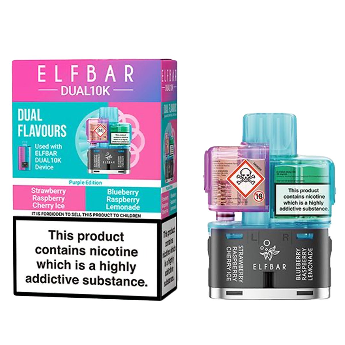 Purple Edition Pre - filled Pods By ElfBar 10K Dual - Prime Vapes UK