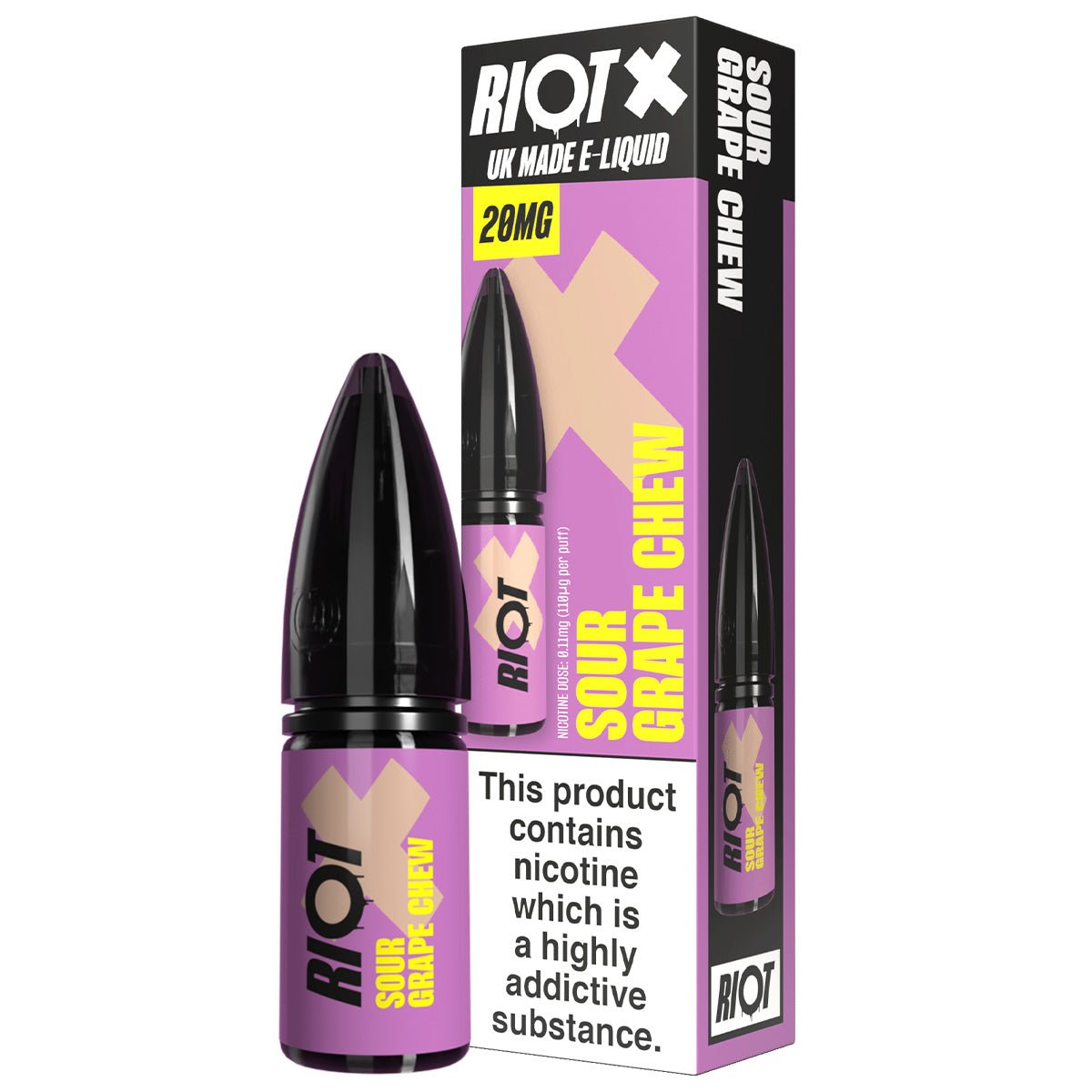 Sour Grape Chew Riot X 10ml Nic Salt By Riot Squad - Prime Vapes UK