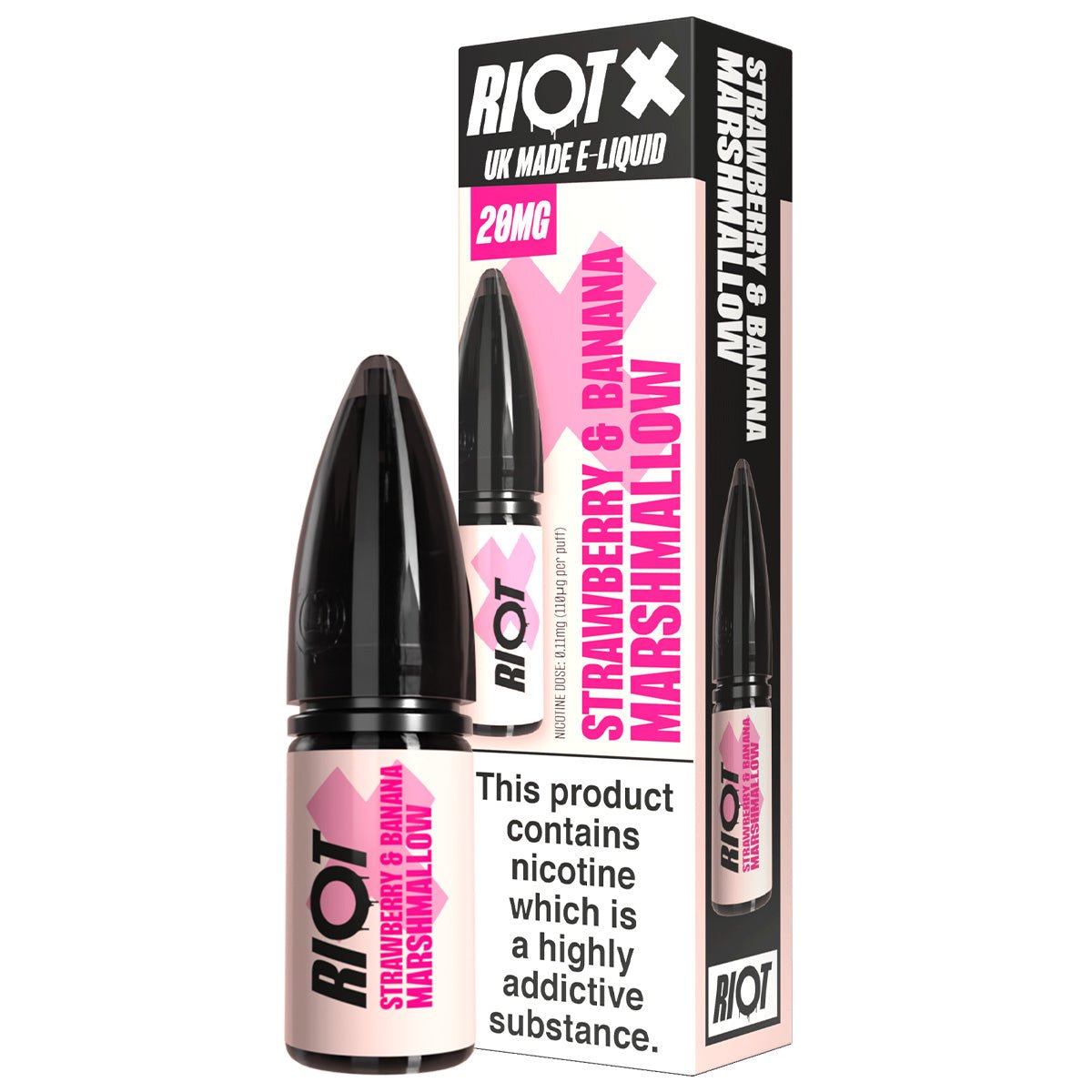 Strawberry Banana Marshmallow Riot X 10ml Nic Salt By Riot Squad - Prime Vapes UK