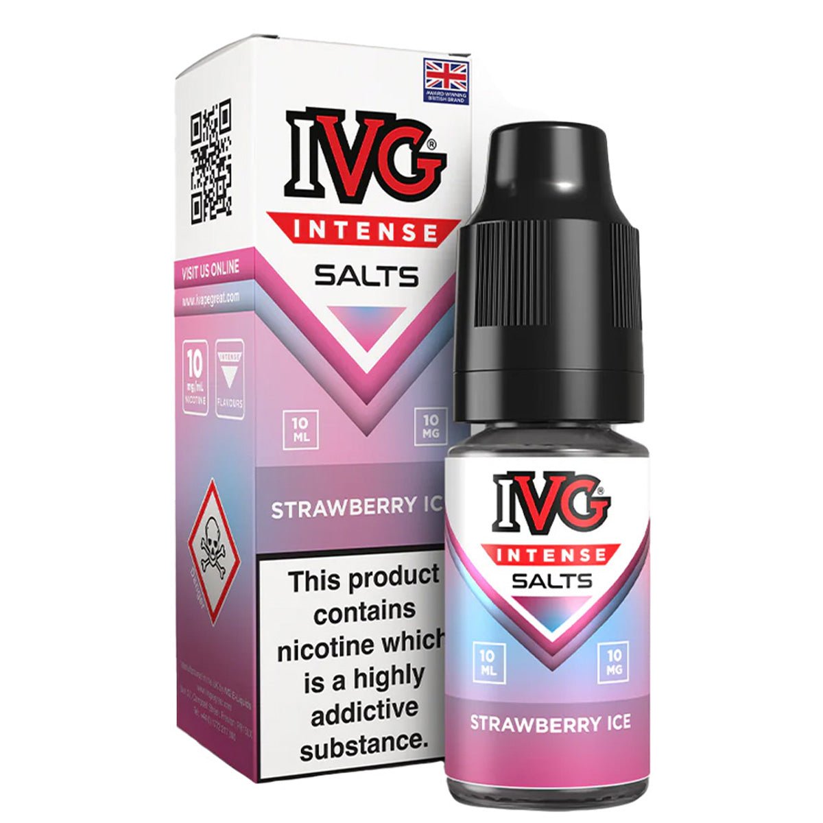 Strawberry Ice 10ml Nic Salt By IVG Intense - Prime Vapes UK