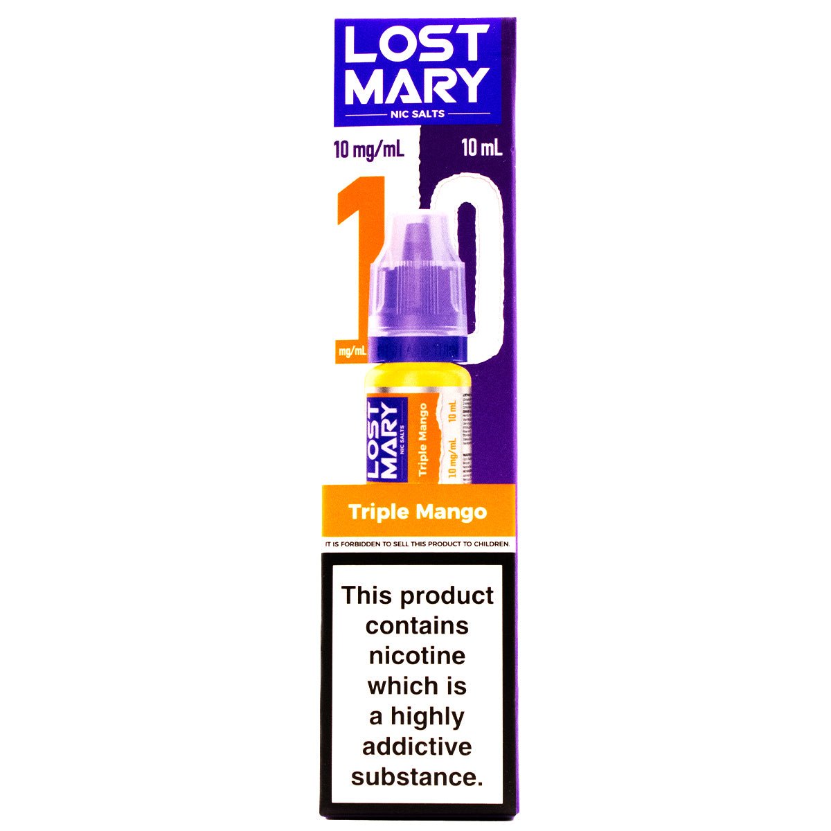 Triple Mango 10ml Nic Salt E-liquid By Lost Mary Nic Salts  Prime Vapes UK