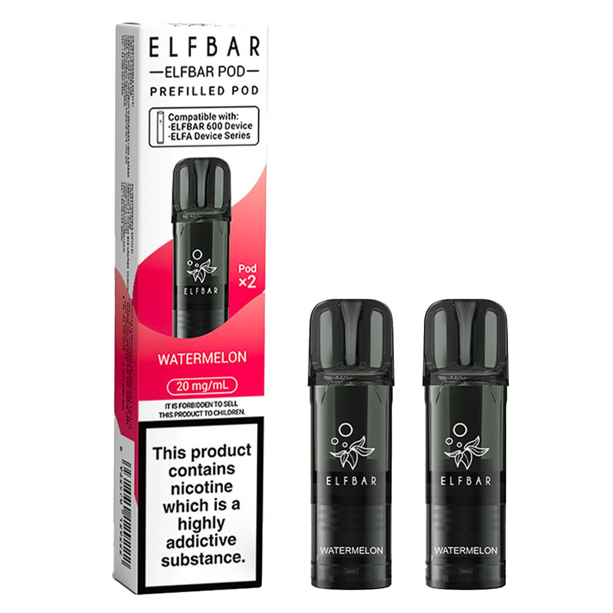 Watermelon Prefilled Pod by Elf Bar 600 Prime Vapes UK Watermelon Prefilled Pod by Elf Bar 600 Prime Vapes UK