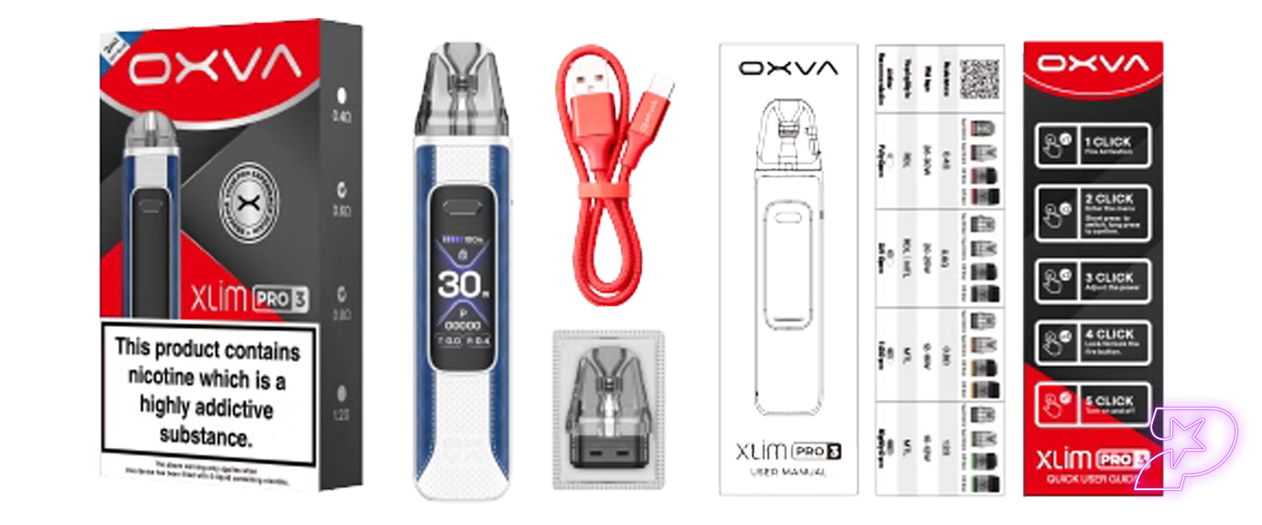 oxva xlim pro 3 box contents