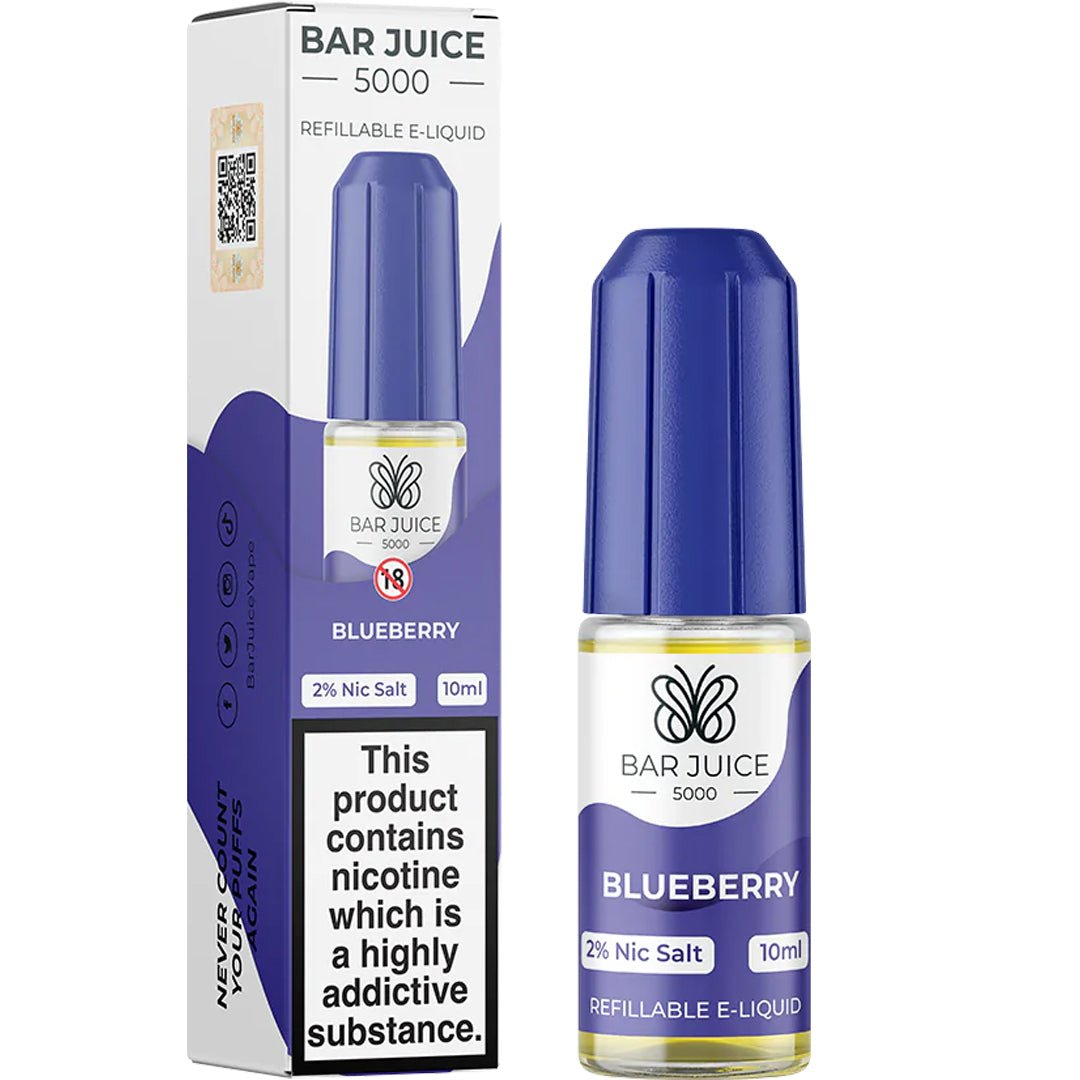 Blueberry 10ml Nic Salt E-liquid By Bar Juice 5000 - Prime Vapes UK