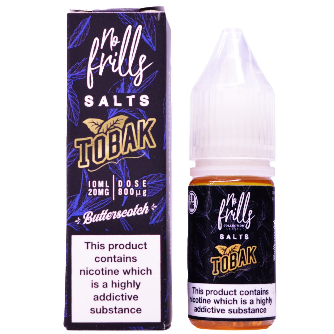 Butterscotch Tobak 10ml Nic Salt By No Frills Prime Vapes UK Butterscotch Tobak 10ml Nic Salt By No Frills Prime Vapes UK