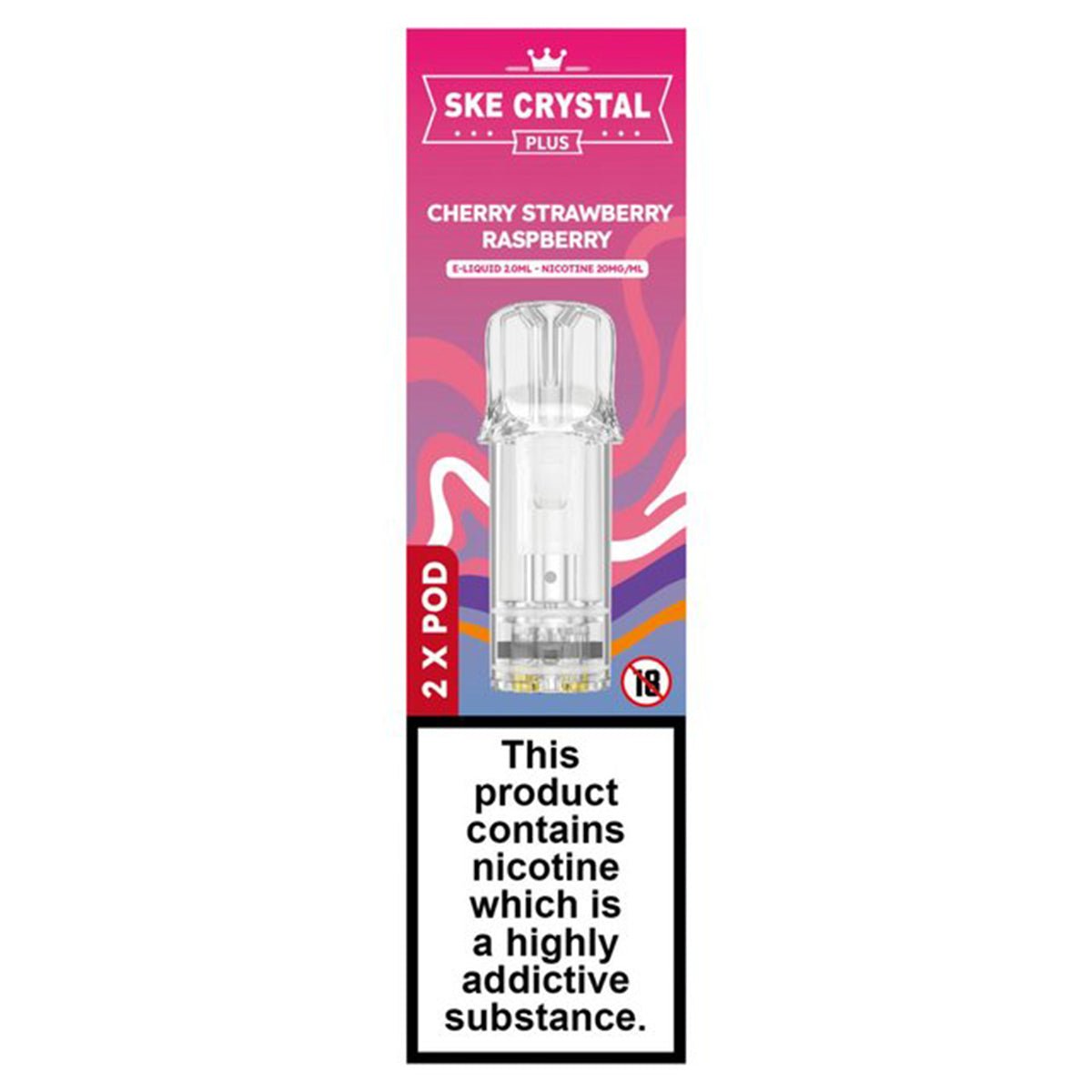 Cherry Strawberry Raspberry Crystal Plus Prefilled Pods by SKE Crystal Bar - Prime Vapes UK