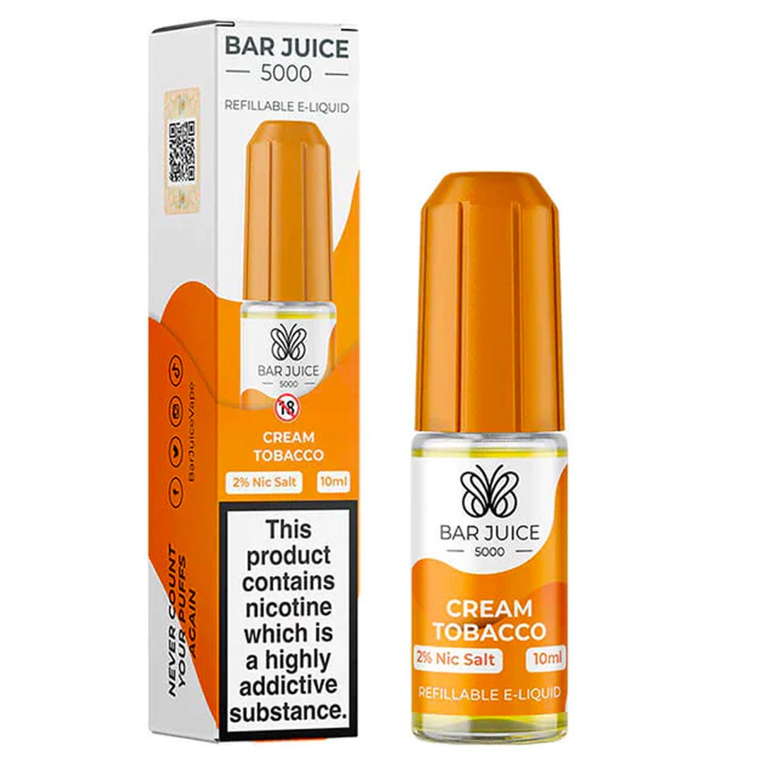 Cream Tobacco 10ml Nic Salt E-liquid By Bar Juice 5000 Prime Vapes UK Cream Tobacco 10ml Nic Salt E-liquid By Bar Juice 5000 Prime Vapes UK