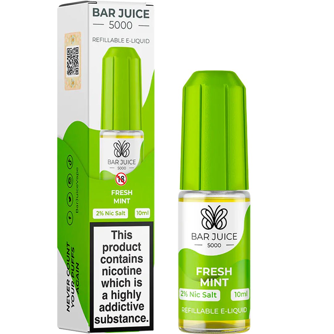 Fresh Mint 10ml Nic Salt E-liquid By Bar Juice 5000 Prime Vapes UK Fresh Mint 10ml Nic Salt E-liquid By Bar Juice 5000 Prime Vapes UK