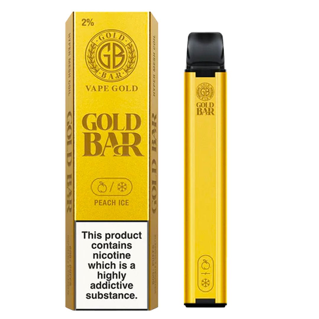 Peach Ice Disposable Vape by Gold Bar - Prime Vapes UK