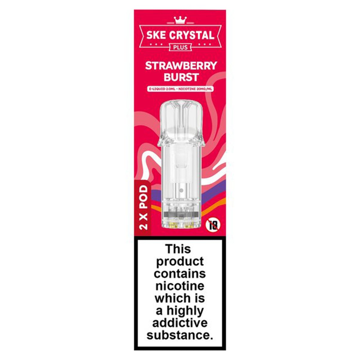 Strawberry Burst Crystal Plus Prefilled Pods by SKE Crystal Bar - Prime Vapes UK
