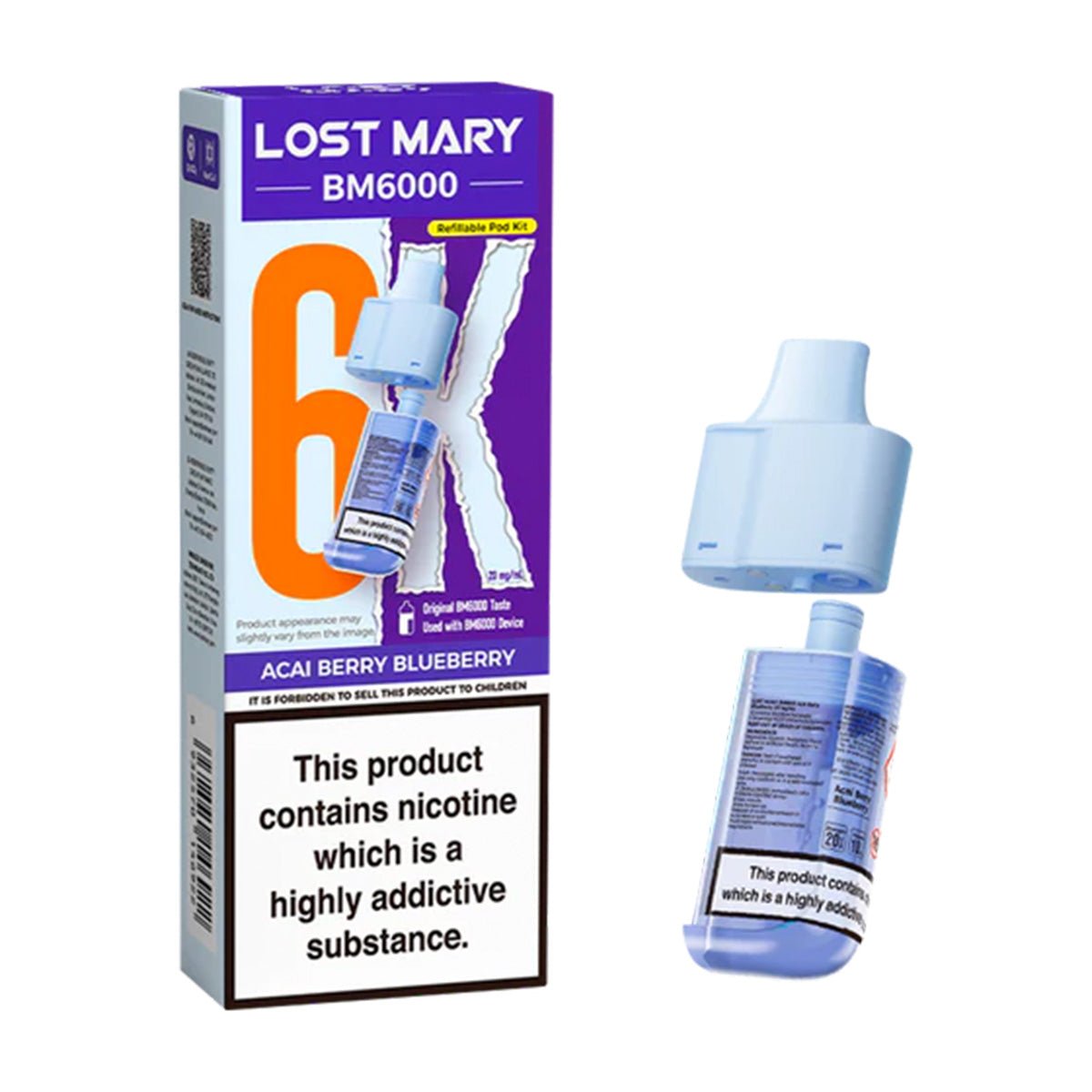 Acai Berry Blueberry BM6000 Prefilled Pod by Lost Mary - Prime Vapes UK