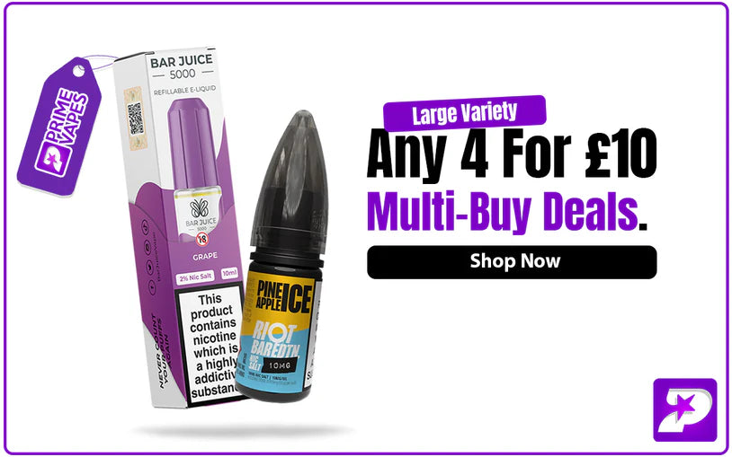 4 for £10 vape juice