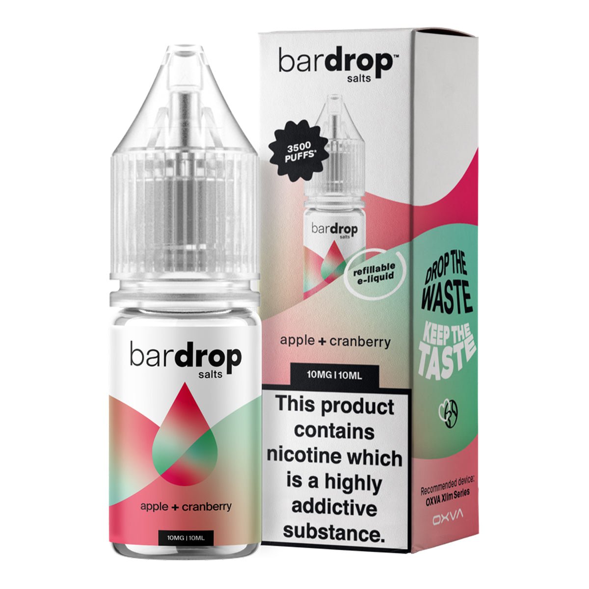 Apple Cranberry 10ml Nic Salt By Bar Drop Salts - Prime Vapes UK