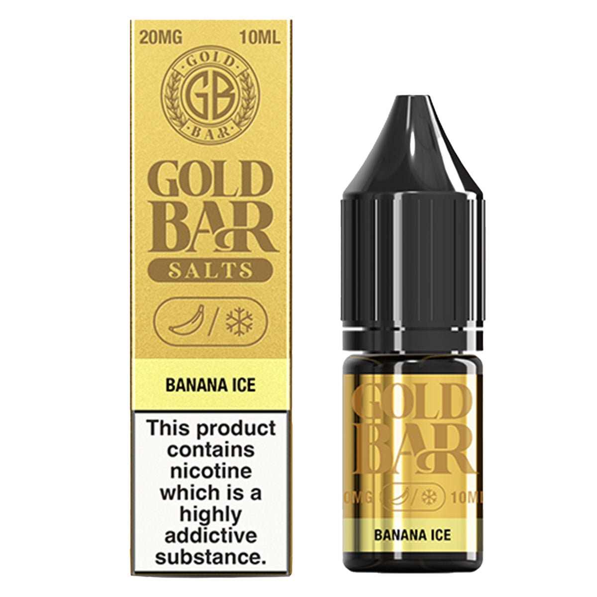 Banana Ice 10ml Nic Salt E-liquid By Gold Bar Salts - Prime Vapes UK