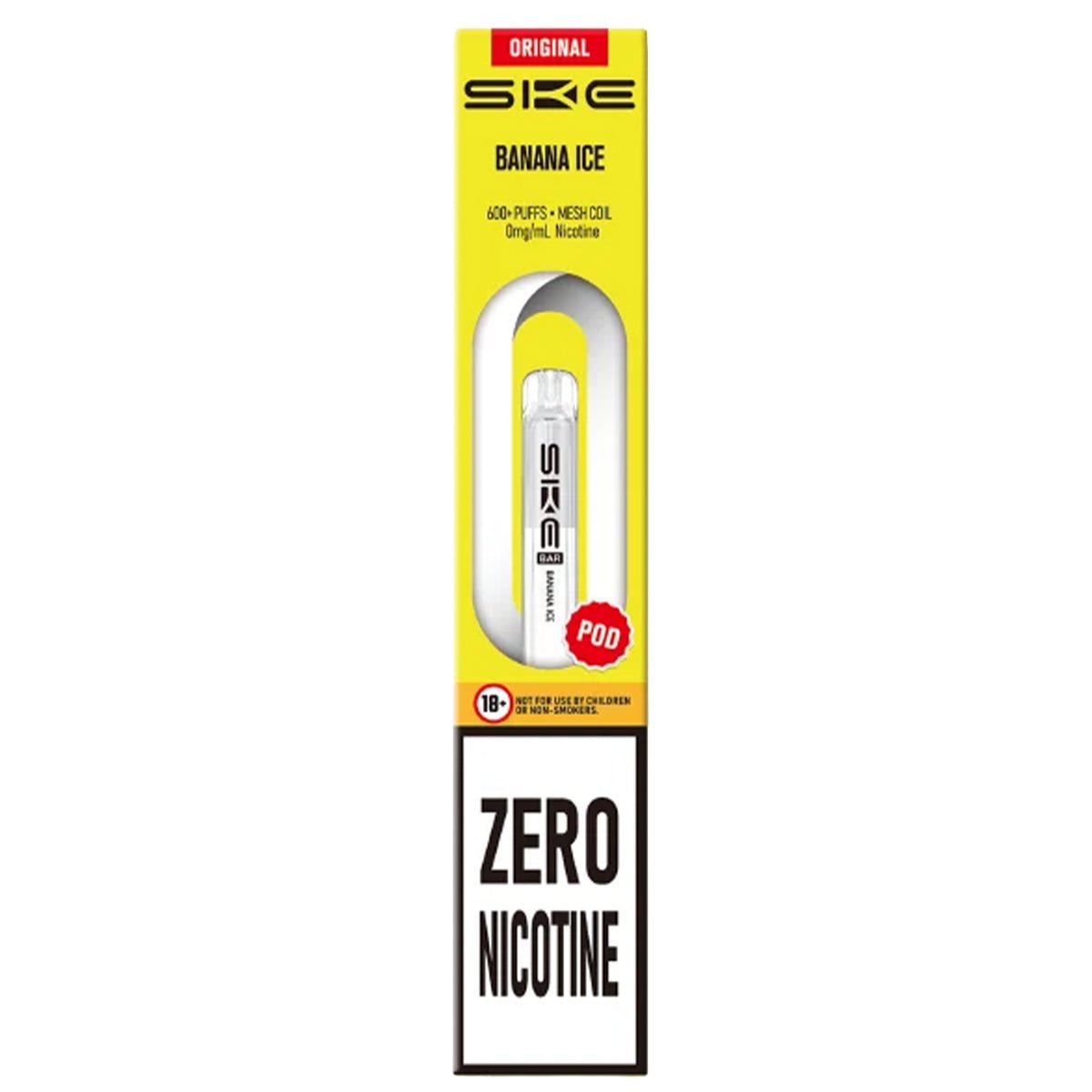 Banana Ice Zero Nicotine Pre - Filled Pod by SKE 600 - Prime Vapes UK