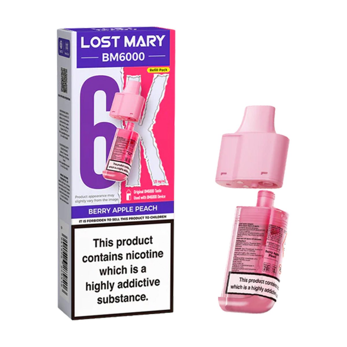 Berry Apple Peach BM6000 Prefilled Pod by Lost Mary - Prime Vapes UK