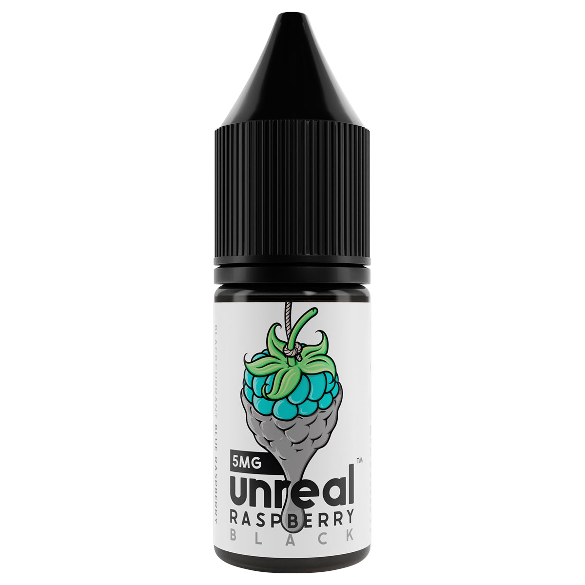 black 10ml nic salt vape juice by unreal raspberry