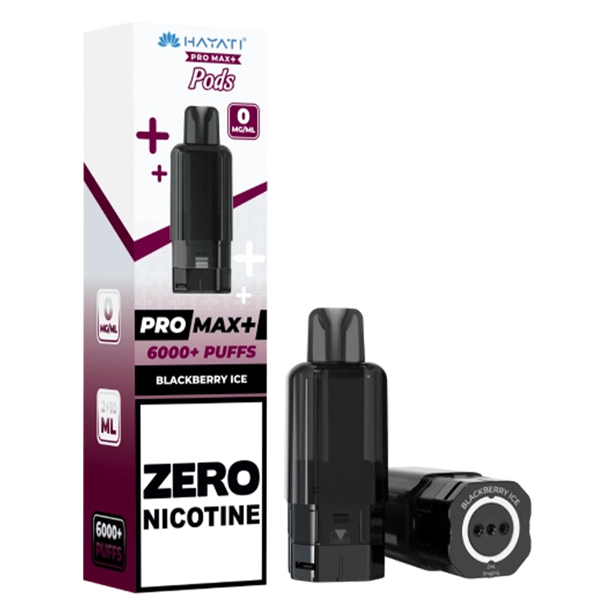 blackberry ice hayati plus 6k puff 0mg zero nicotine vape refill pods