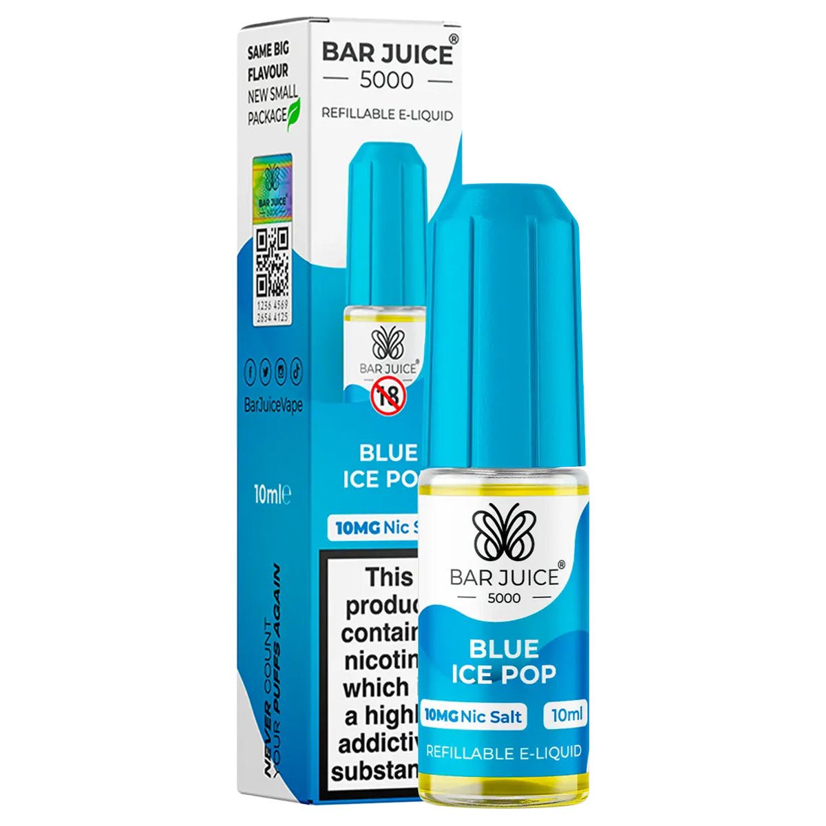 Blue Ice Pop 10ml Nic Salt E-liquid By Bar Juice 5000 - Prime Vapes UK