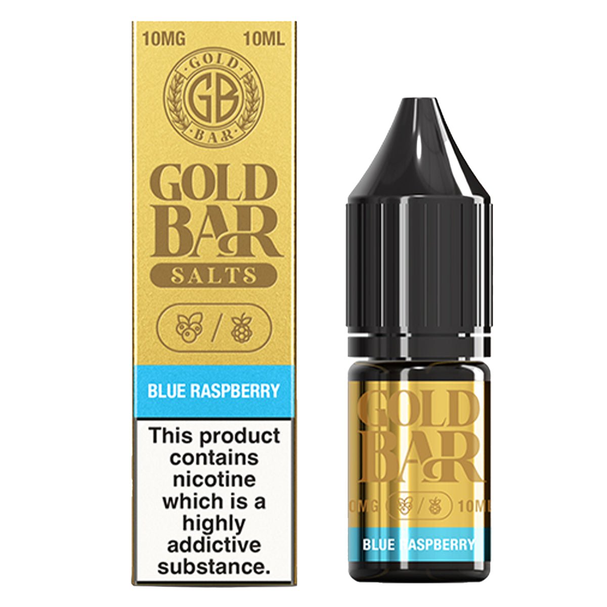 Blue Raspberry 10ml Nic Salt E-liquid By Gold Bar Salts - Prime Vapes UK