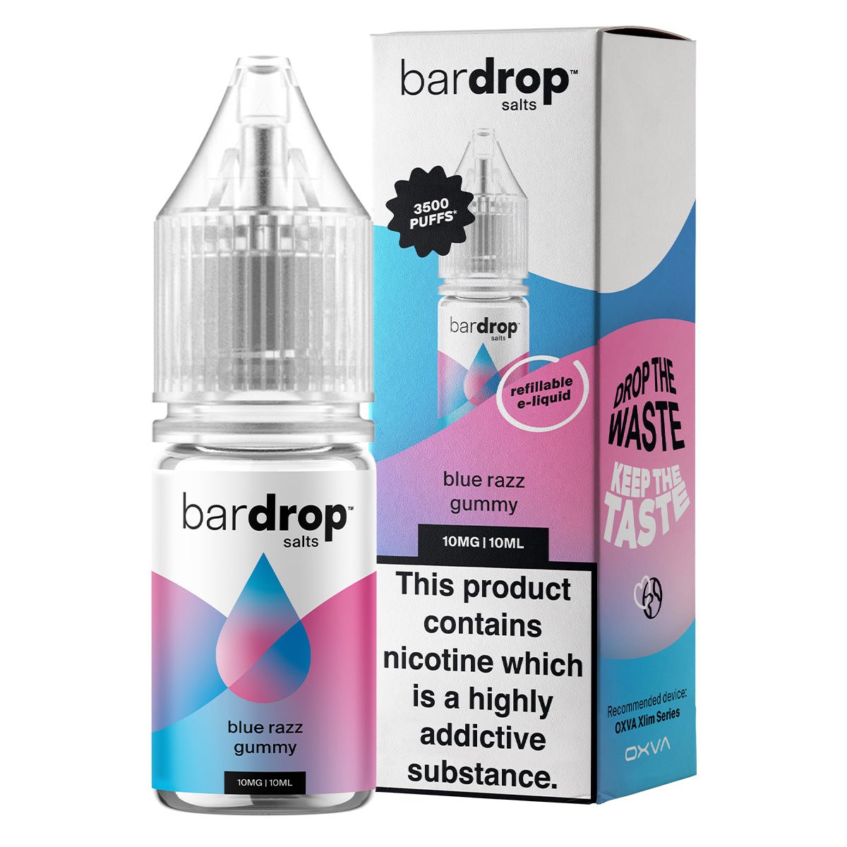 Blue Razz Gummy 10ml Nic Salt By Bar Drop Salts – Prime Vapes UK
