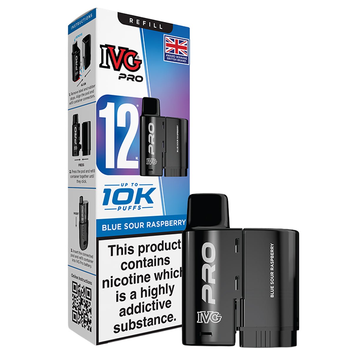 Blue Sour Raspberry Pro 12 Pre - filled Pod by IVG - Prime Vapes UK