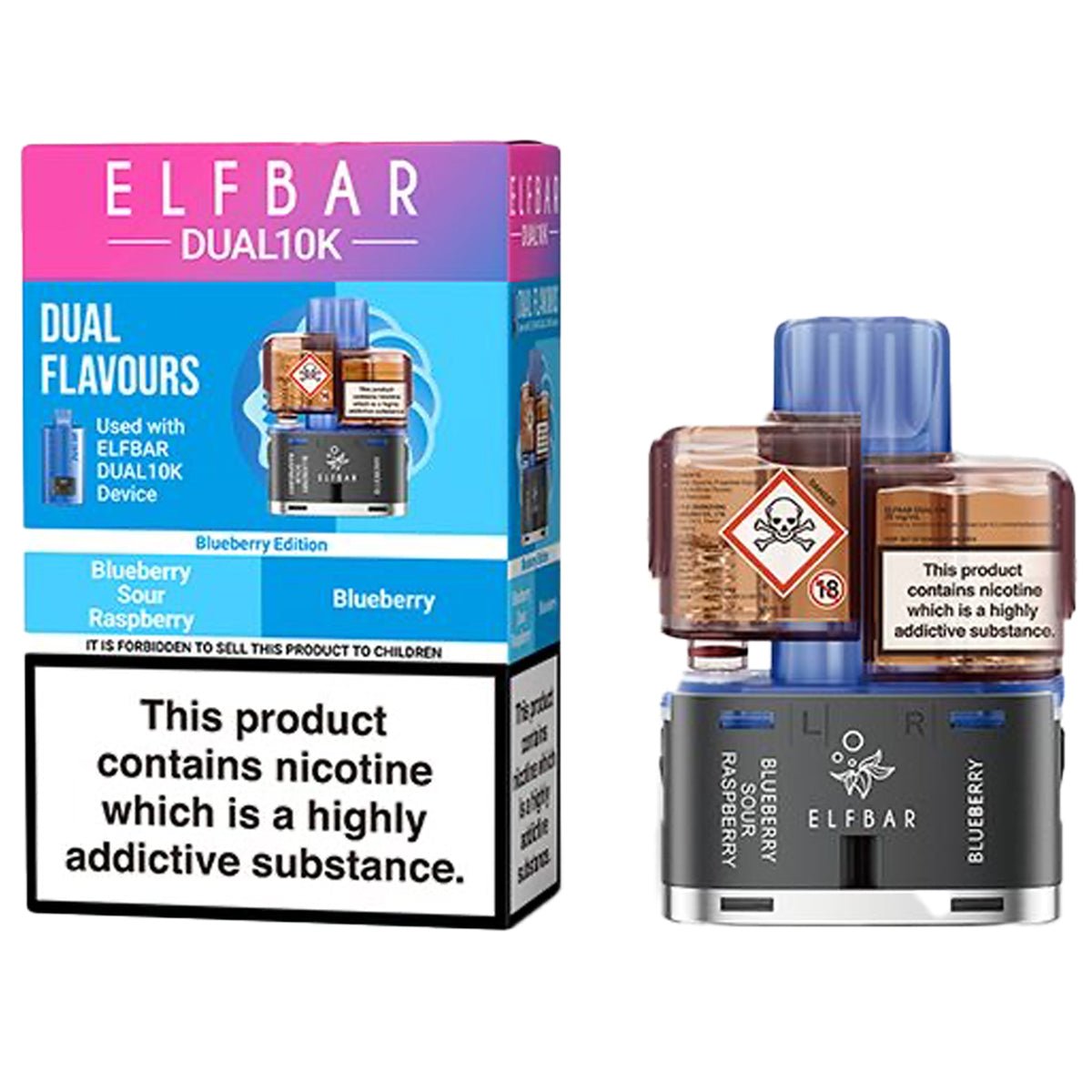 Blueberry Edition Pre - filled Pods By ElfBar 10K Dual - Prime Vapes UK