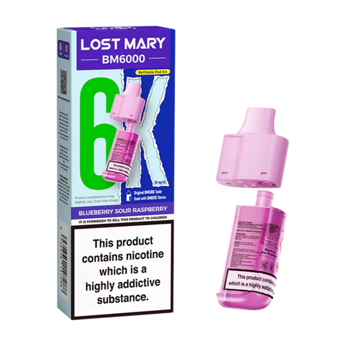 Blueberry Sour Raspberry BM6000 Prefilled Pod by Lost Mary - Prime Vapes UK