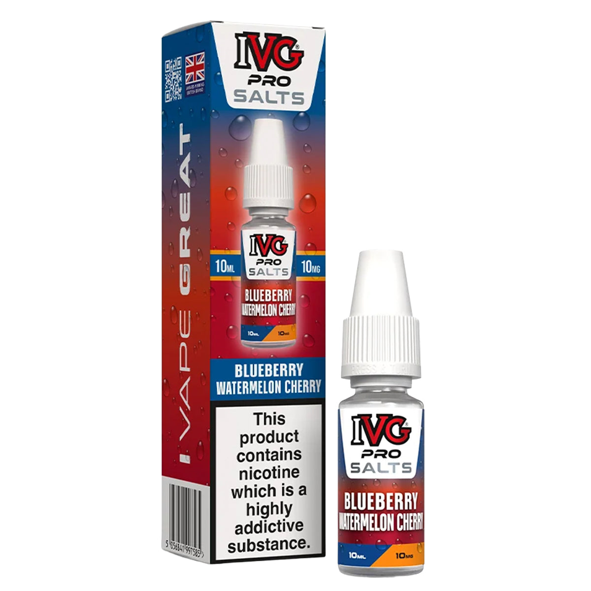 Blueberry Watermelon Cherry 10ml Nic Salt by IVG Pro Salts