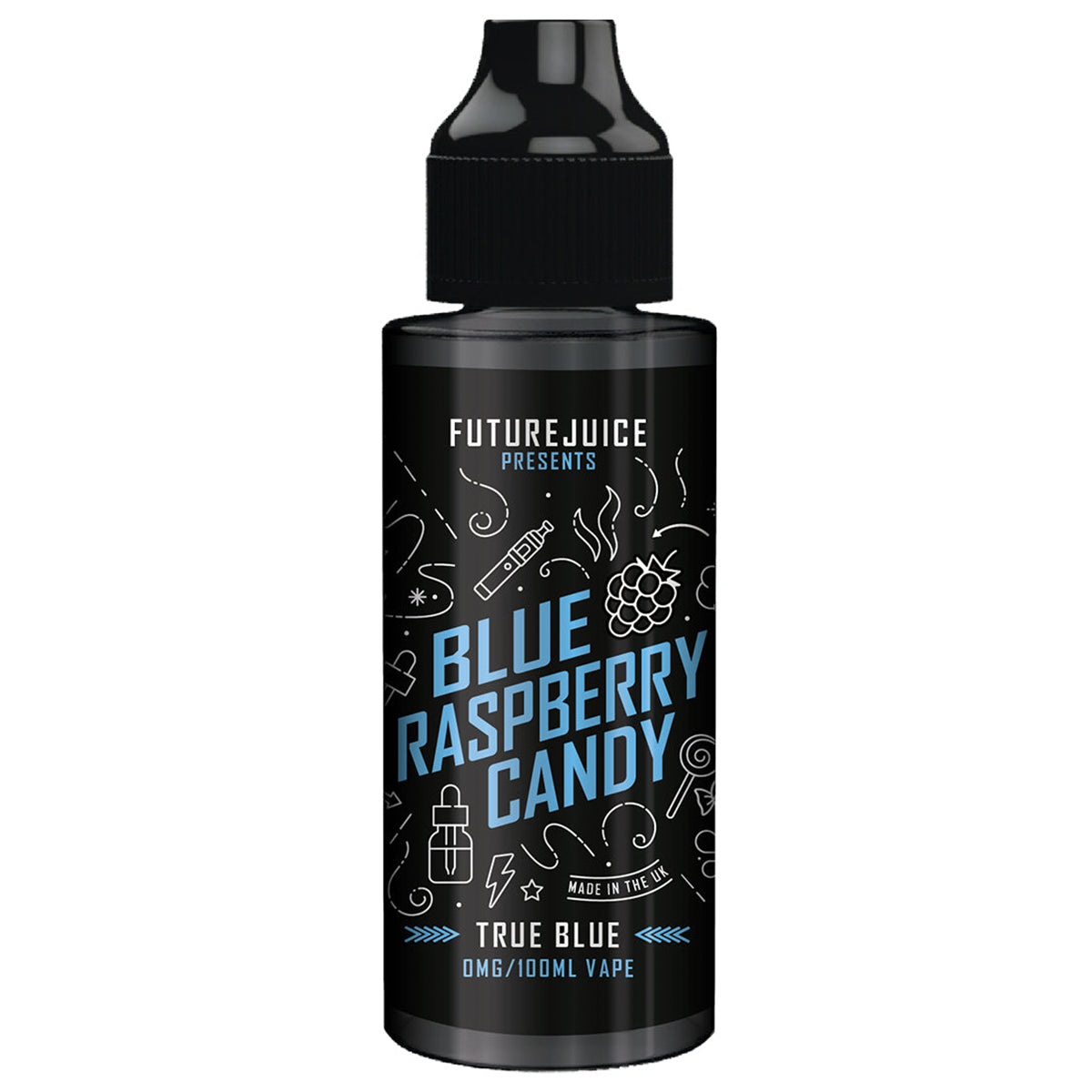 blue raspberry candy future juice 100ml shortfill e-liquid