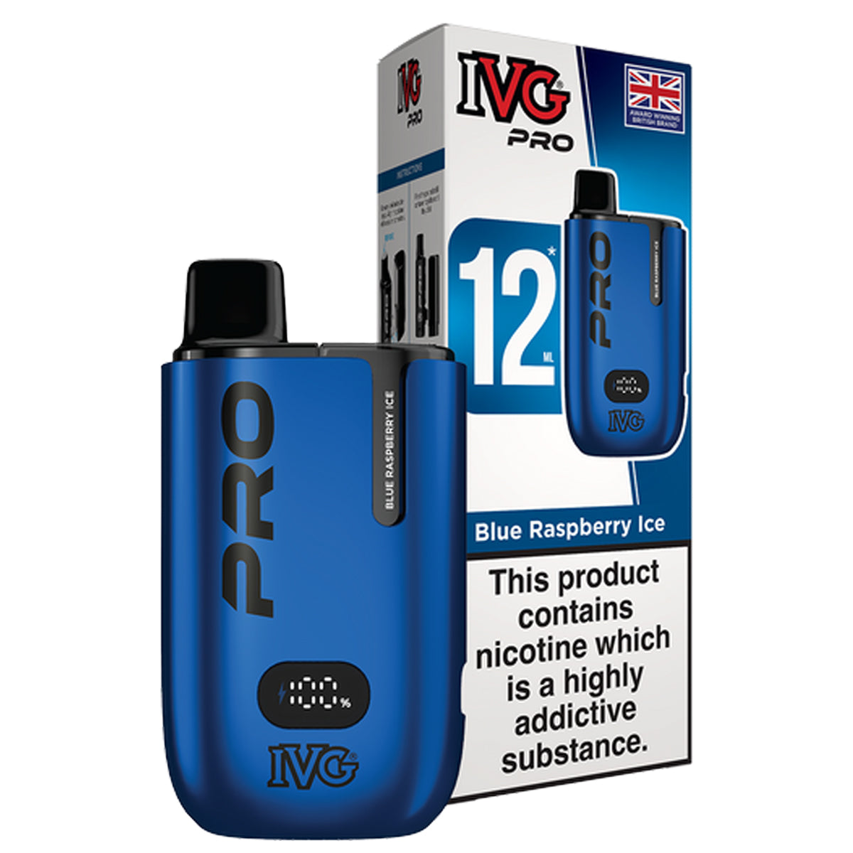 blue raspberry ice ivg pro 12 vape kit uk