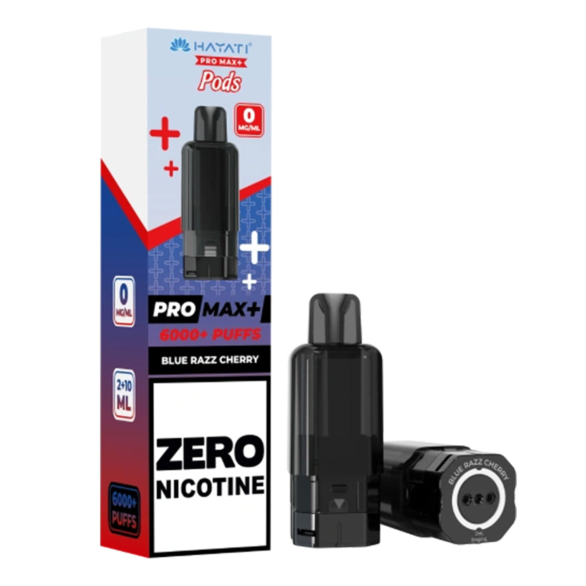 blue razz cherry hayati plus 6k puff 0mg zero nicotine vape refill pods