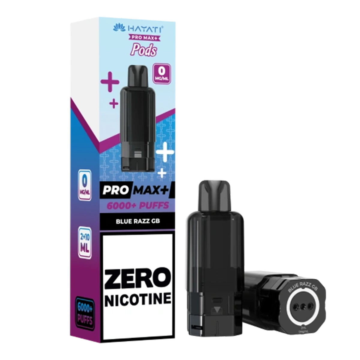 blue razz gb hayati plus 6k puff 0mg zero nicotine vape refill pods