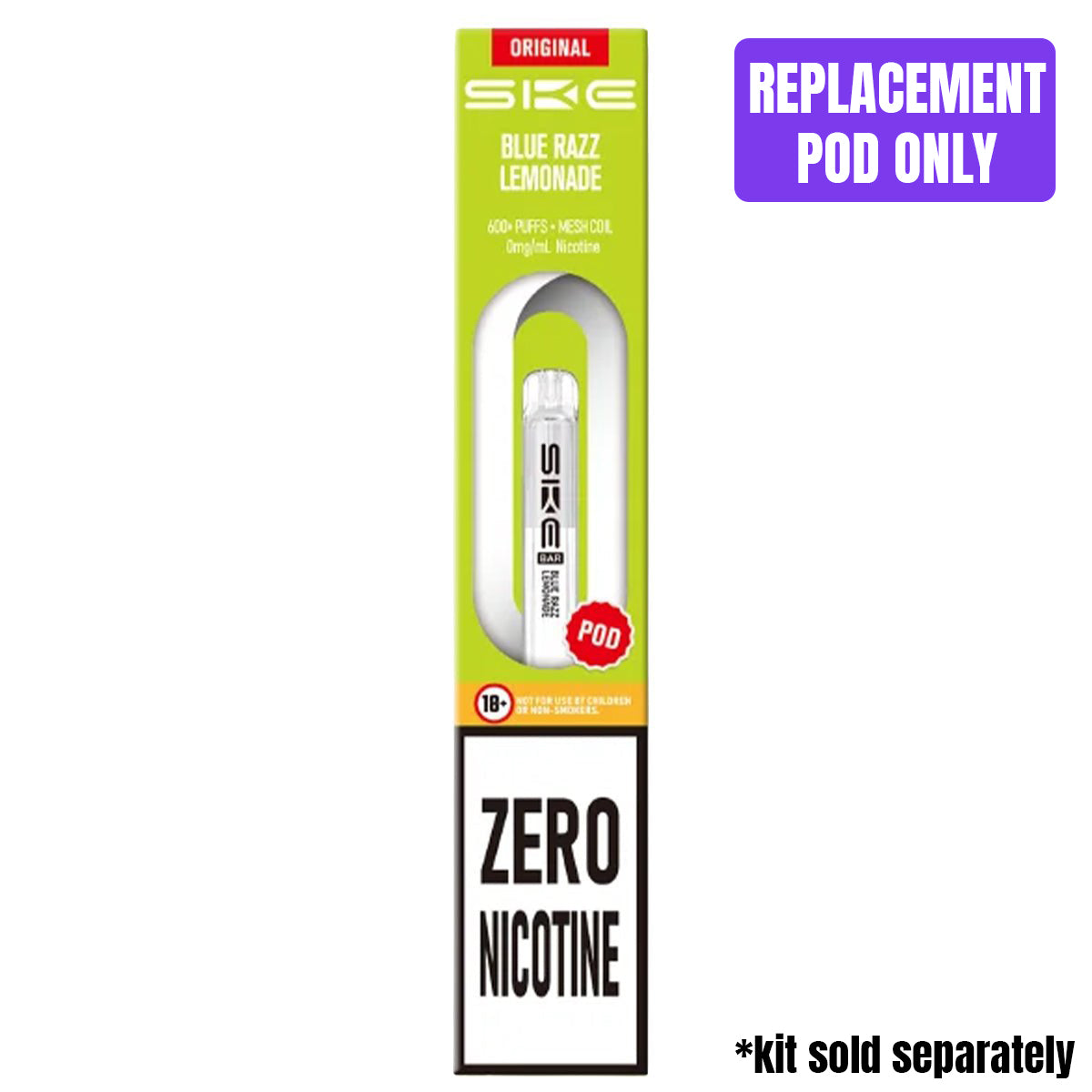 Blue Razz Lemonade Zero Nicotine Pre - Filled Pod by SKE 600 - Prime Vapes UK