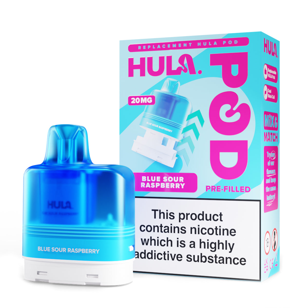 Blue Sour Raspberry Prefilled Pod by Hula