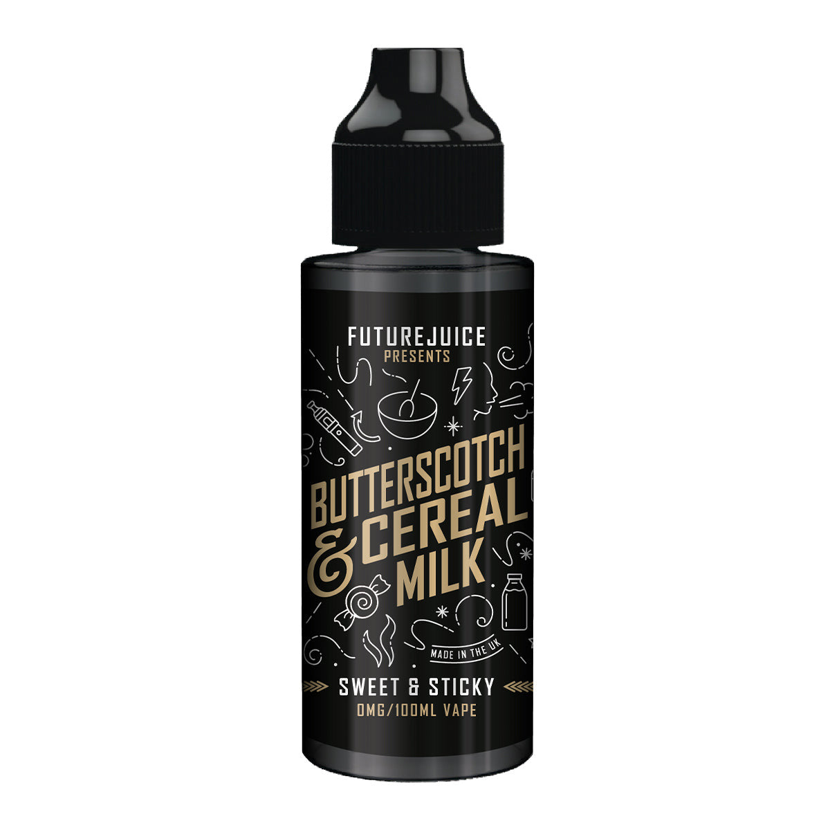 butterscotch cereal milkfuture juice 100ml shortfill e liquid