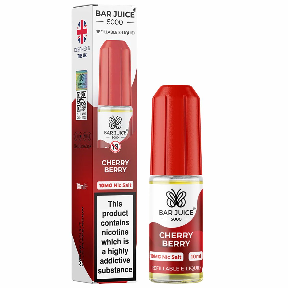 Cherry Berry 10ml Nic Salt E - liquid By Bar Juice 5000 - Prime Vapes UK
